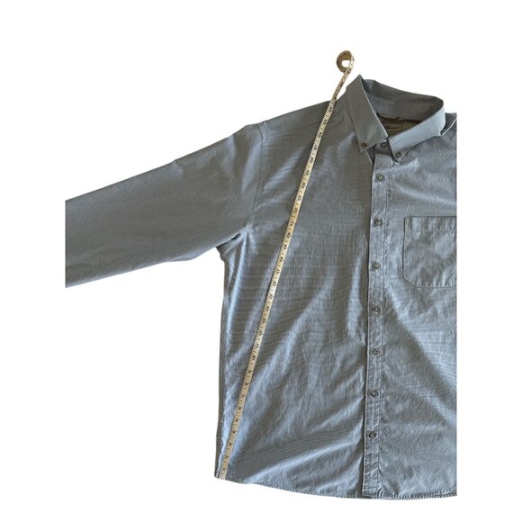 Eddie Bauer Mens Classic Button-Up Shirt TXL Microcheck Long Sleeve Blue READ - Picture 8 of 10